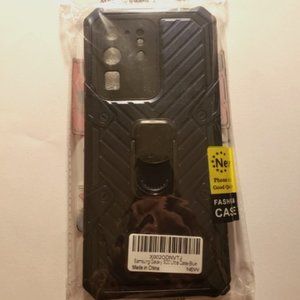 S20 Ultra Protective Fashion Black Phone Case With Ring Holder